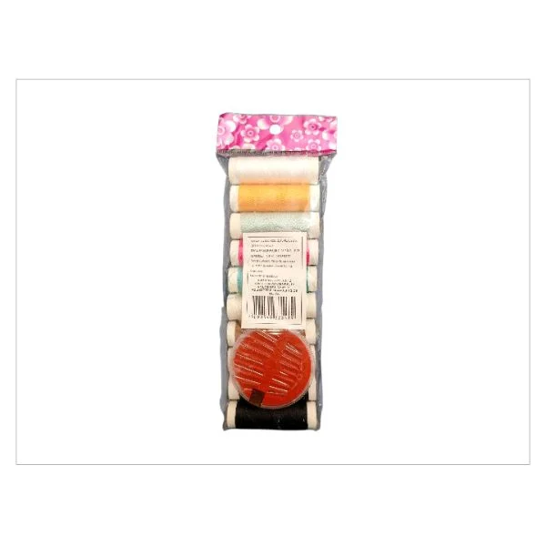 KIT Costura Cont/10Rolos de Linhas e 10 Agulhas Metal