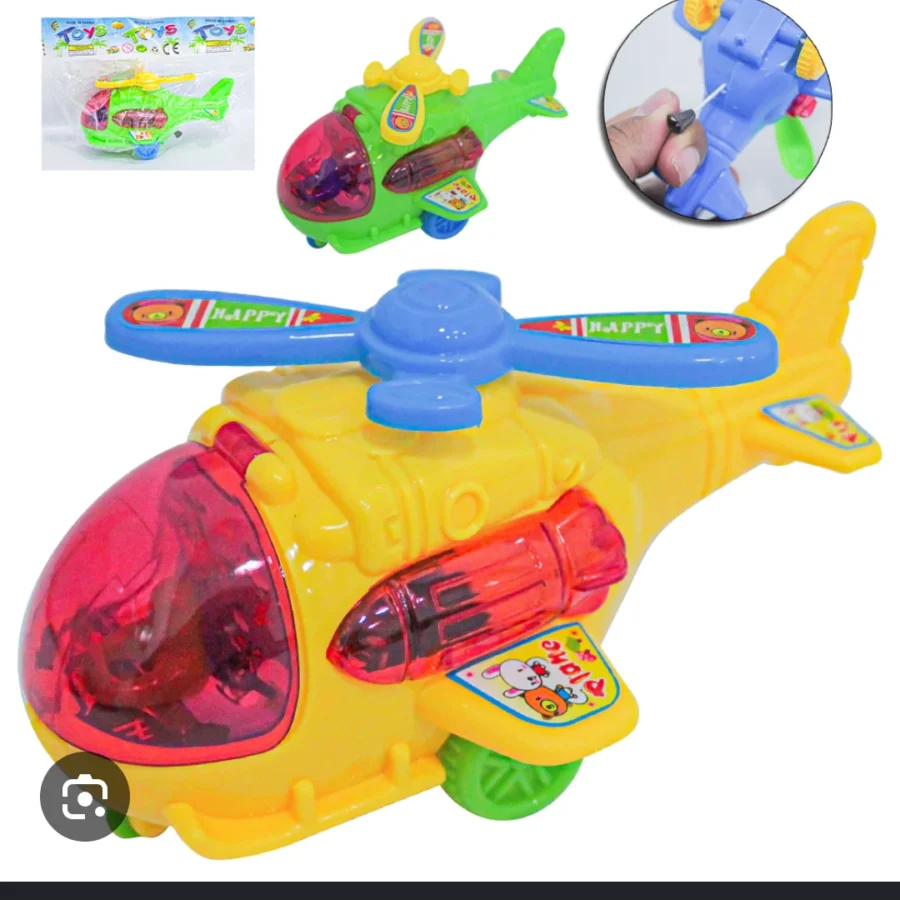 BRINQUEDO HELICOPTERO INFANTIL 14X9X8CM COM CORDA
