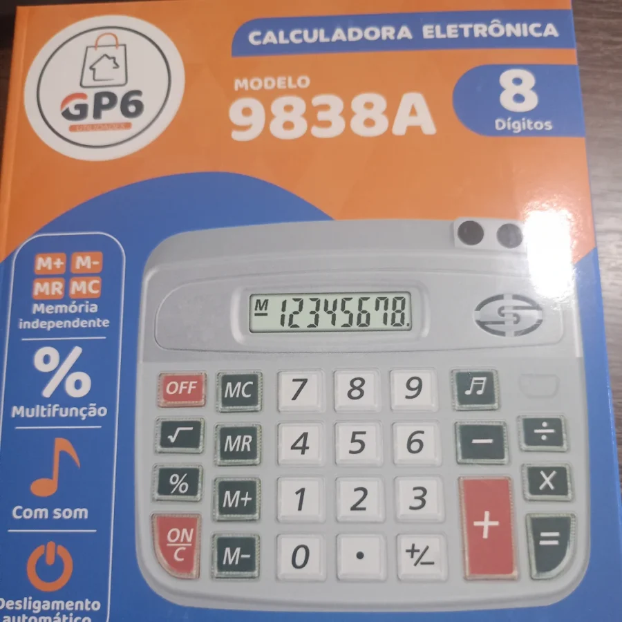 CALCULADORA 8 DIGITOS/COD 9838A GRANDE